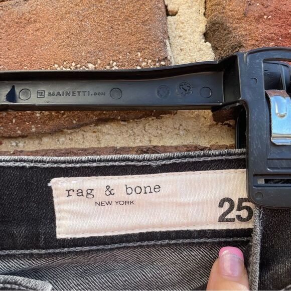 Rag & Bone $275 Evelyn Two Tone High Waisted Jeans Frayed Hem sz 25 - Picture 7 of 12